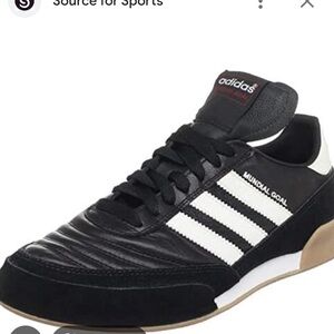 Adidas Men's Black and White Mundial Goal Sneakers